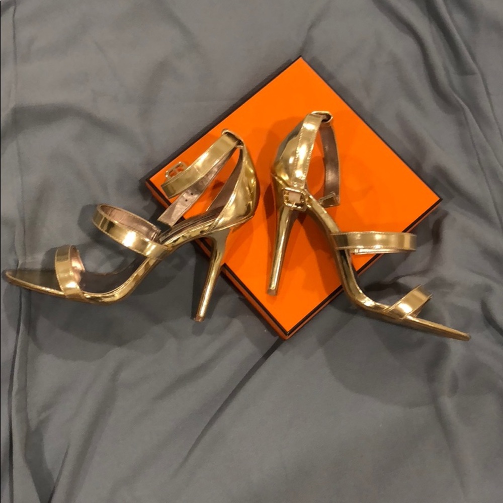 Steve Madden Gold Strappy Heels